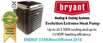 Bryant Evolution Extreme Heat Pump - 2014 Energy Star Most Efficient